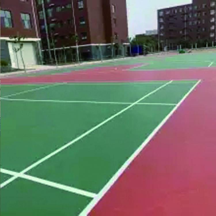 悟空承接4-6米弹性硅PU篮球场地面铺设 无气味水性材料