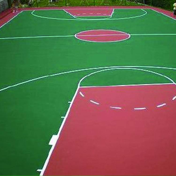 学校运动场硅PU地坪施工 面层选用高强度硅树脂颗粒材料