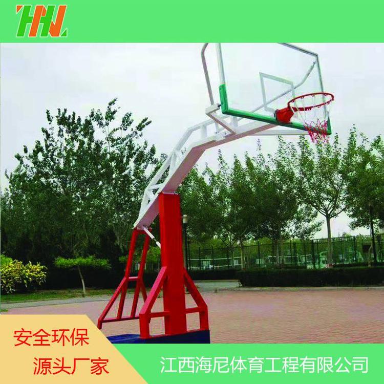 悟空供应手动液压篮球架 采用高强度 玻璃篮板 耐候性高 平整安全